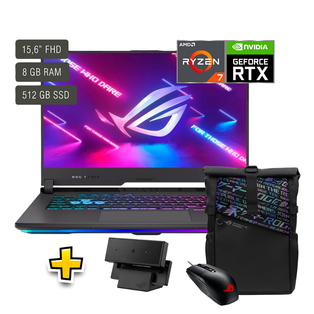 Notebook Asus Rog Strix 15,6'' Fhd - Ryzen 7 - 16GB - 1 TB - Rtx3060 6GB - Win11 - REGALOS _ Foto