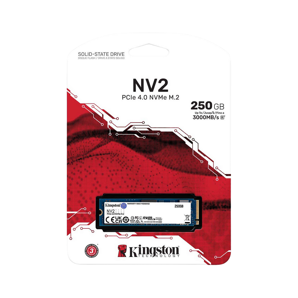 Disco SSD Kingston NV2 250GB M.2 - NVME PCIe 4.0 _ Foto