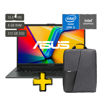 Notebook Asus Vivobook E1504GA 15,6" FHD - Core I3 - 8Gb - 512Gb - Win11 + MOCHILA _ FotoThumb