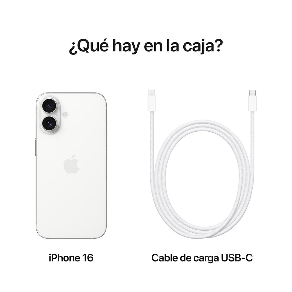 Celular Apple IPhone 16 128GB 5G - 8GB - 6.1" - 48MP - Blanco _ Foto