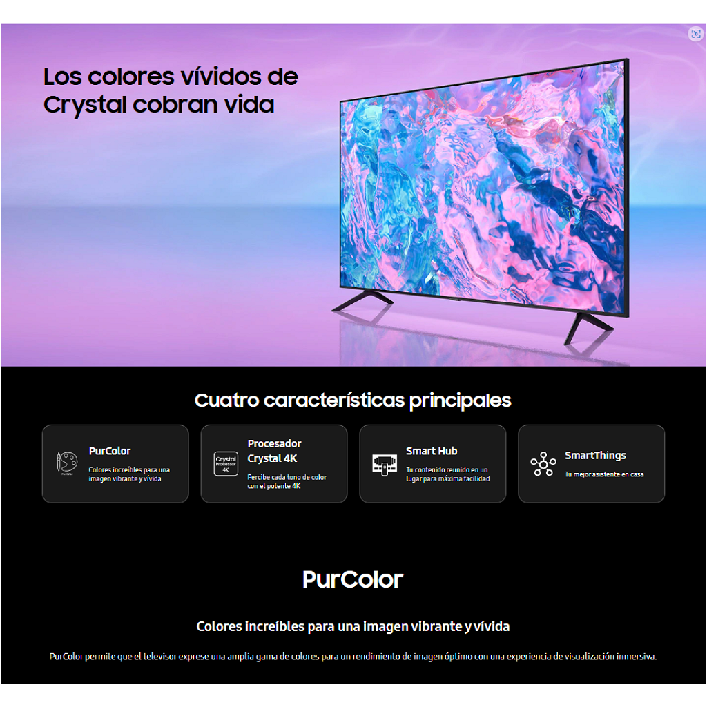 Smart Tv Samsung UN50CU7000 50" 4K UHD LED - TizenOS _ Foto