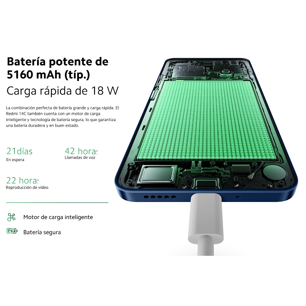 Celular Xiaomi Redmi 14c - 128GB - 4GB - 50MP - Verde Salvia _ Foto