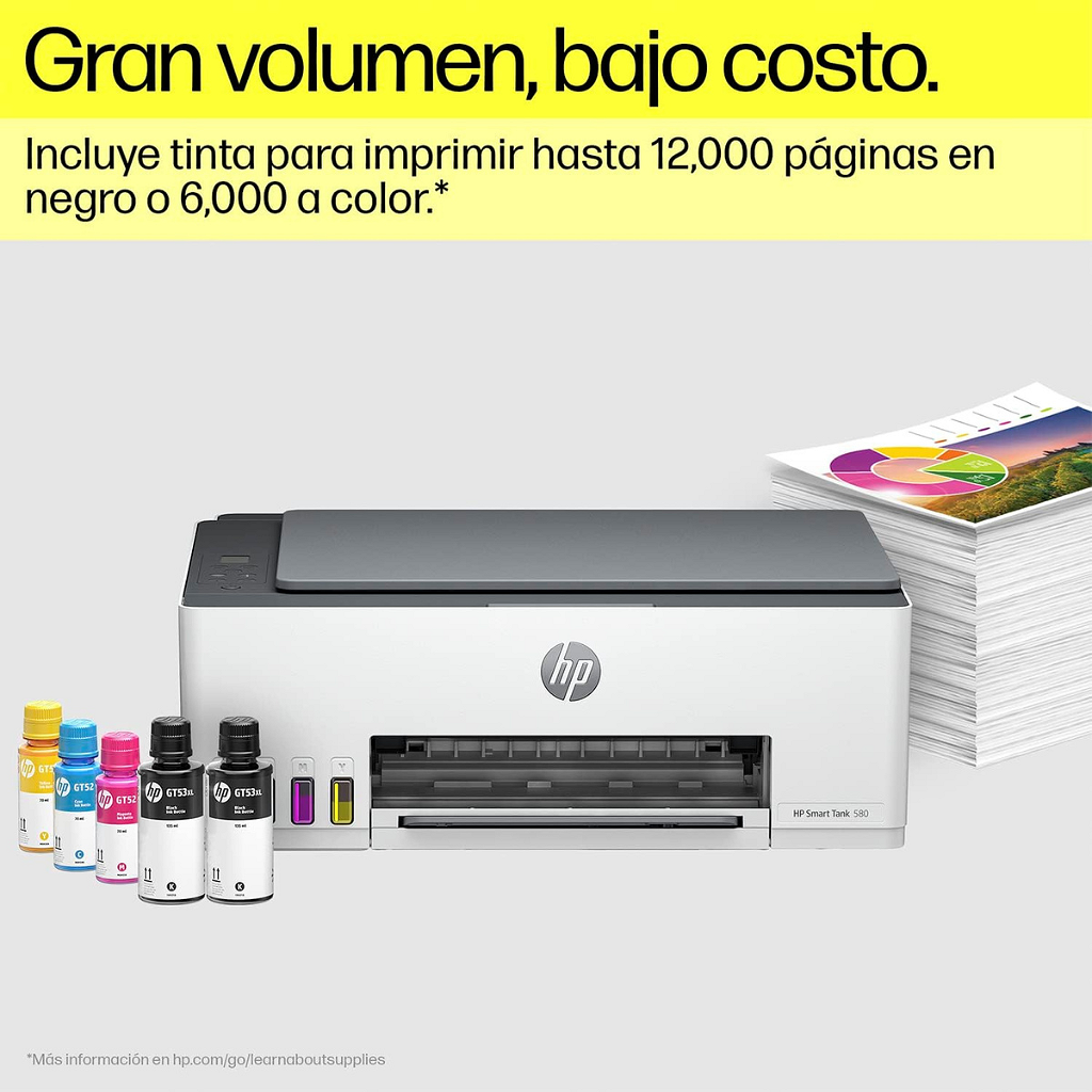 Impresora Multifunción Hp Smart Tank 580 - Sistema Continuo - Wifi _ Foto