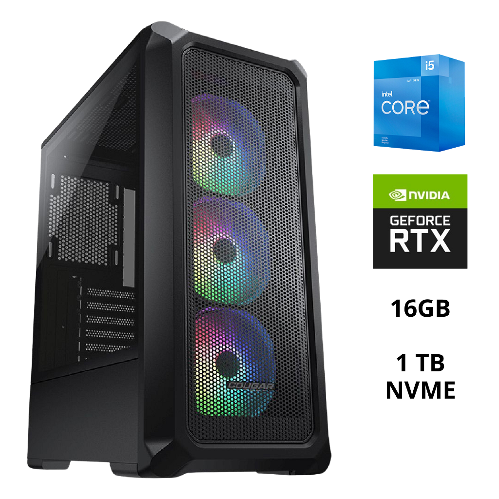Pc Torre Computadora Gamer Core I5-12400F - 16Gb - 1TB NVME - RTX4060 8GB - 3 Fan ARGB _ Foto