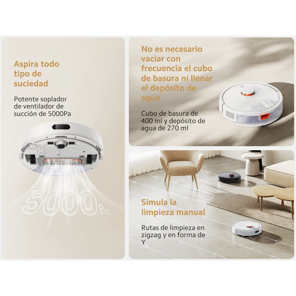 Aspiradora Robot Xiaomi Vacuum S20 - 5000 Pa - 2900 Mah - Blanco _ Foto