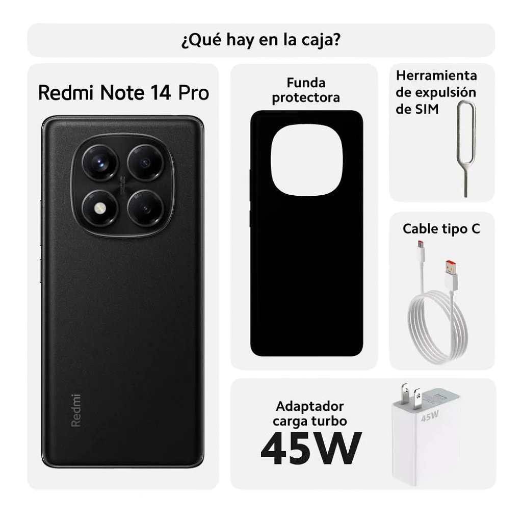 Celular Xiaomi Redmi Note 14 Pro - 256GB - 8GB - 200MP - Negro Medianoche _ Foto