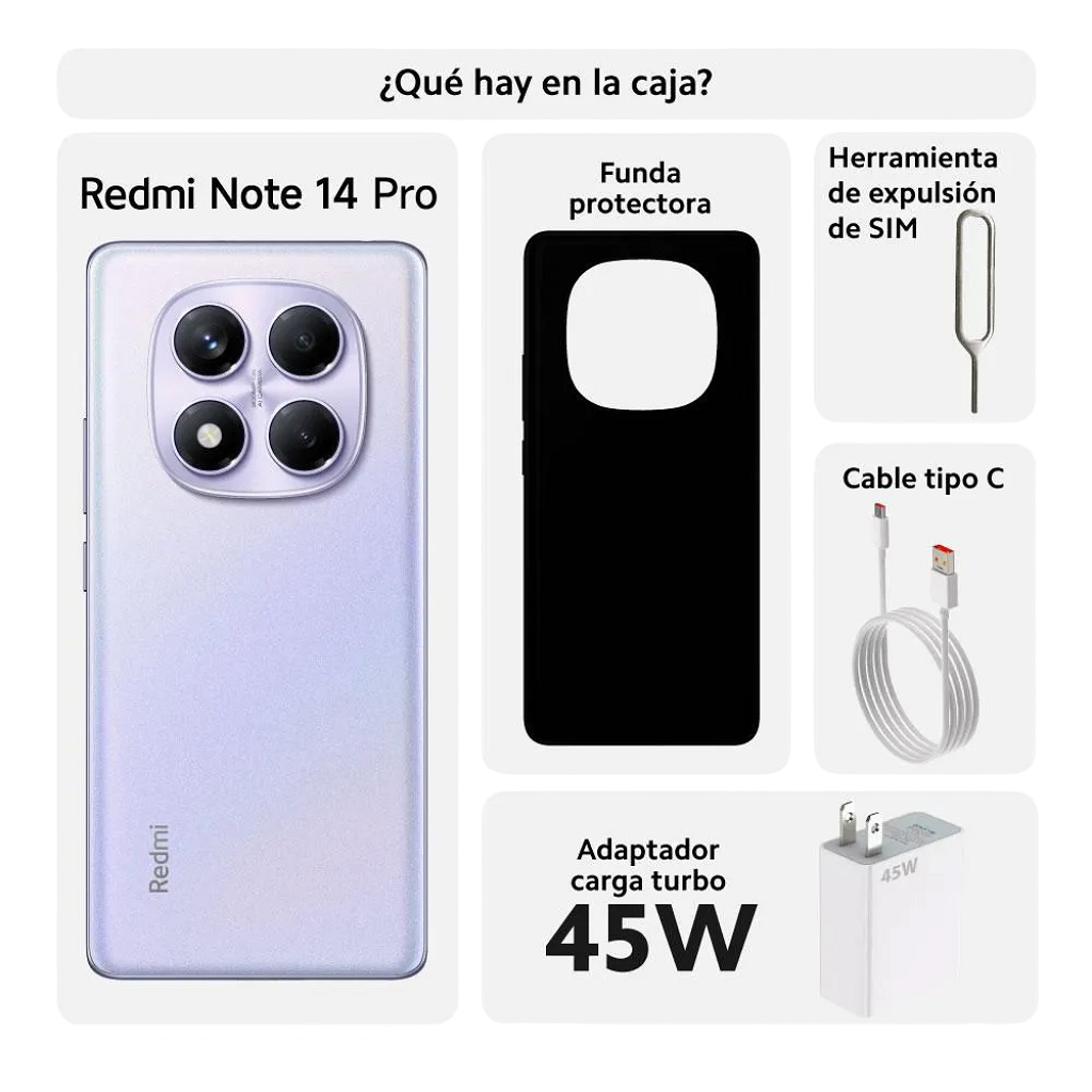 Celular Xiaomi Redmi Note 14 Pro - 256GB - 8GB - 200MP - Purpura Aurora _ Foto