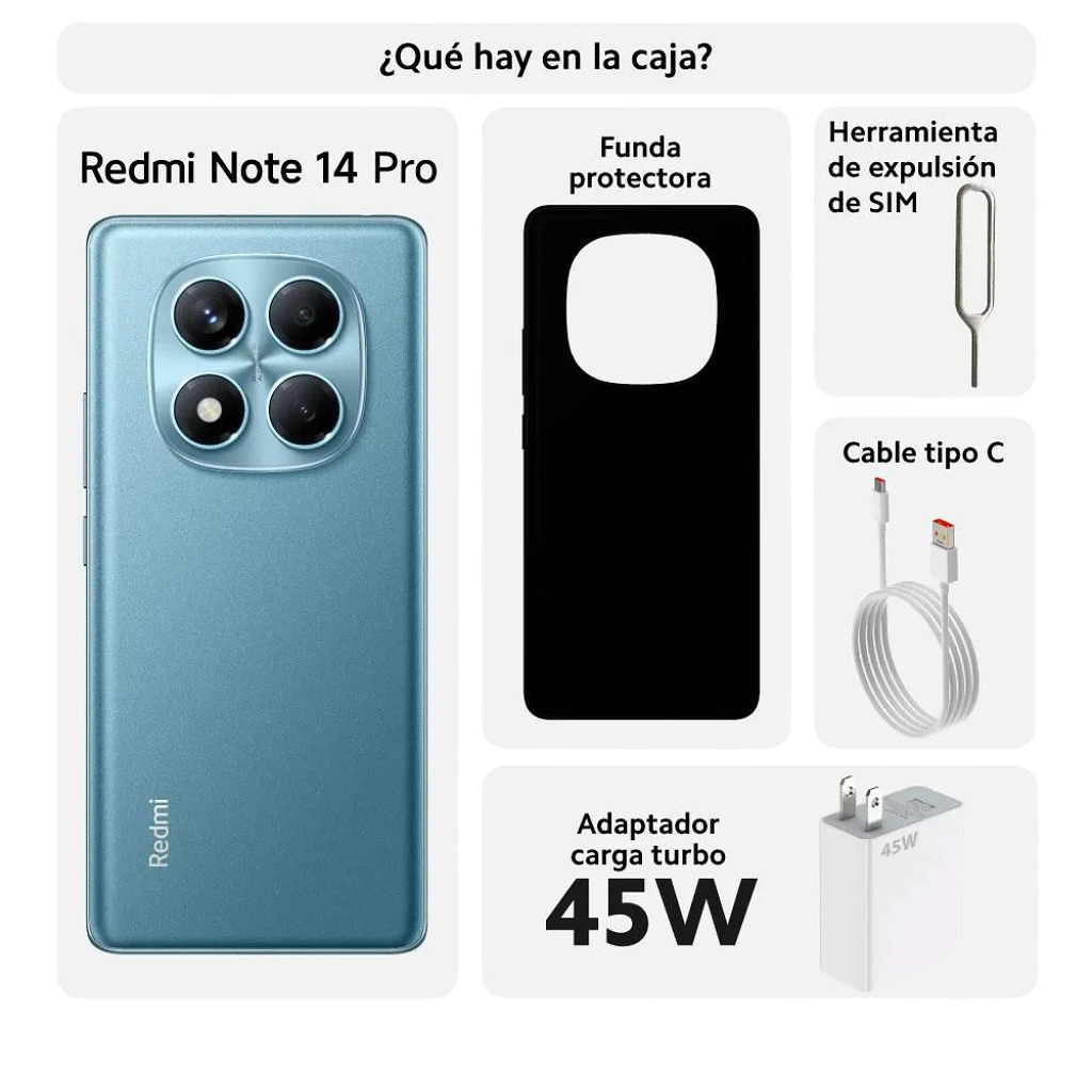 Celular Xiaomi Redmi Note 14 Pro - 256GB - 8GB - 200MP - Azul Océano _ Foto