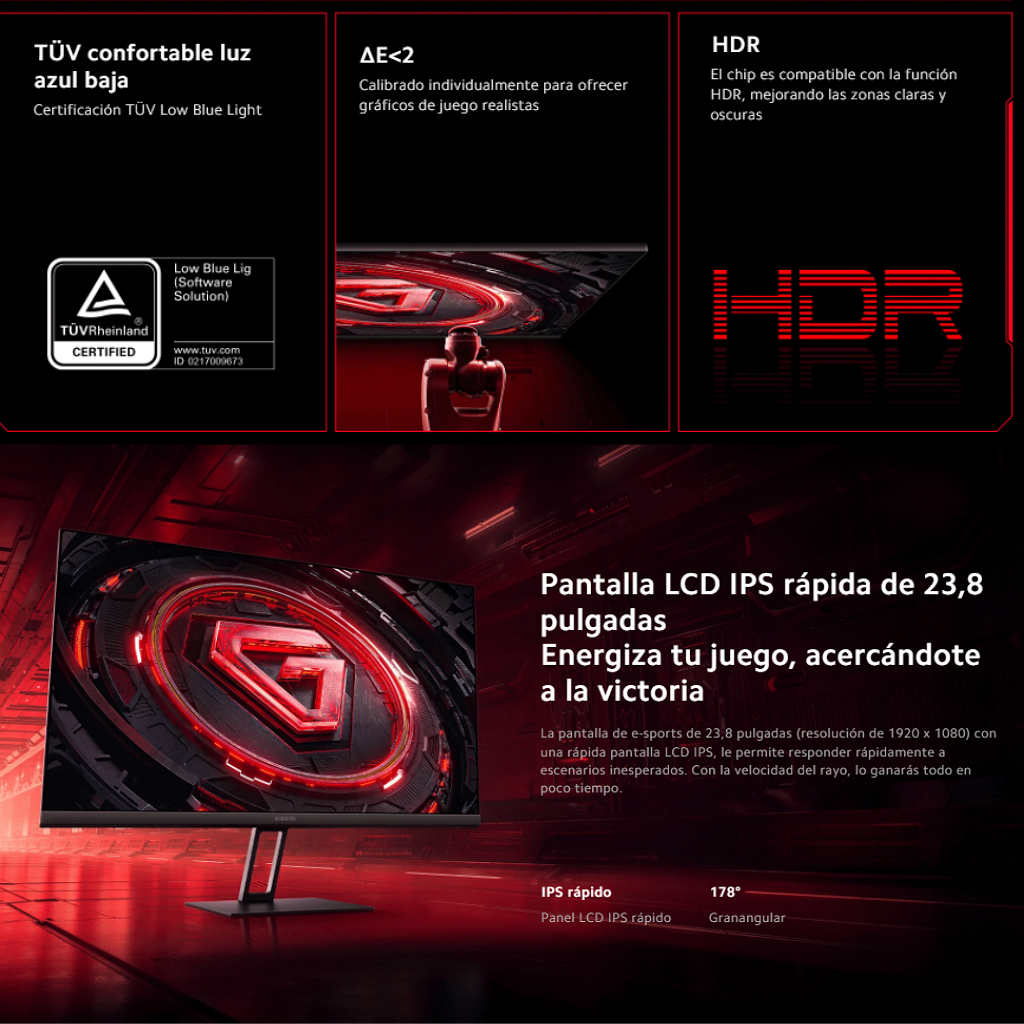 Monitor Gamer Xiaomi G24i 24" IPS - 1080p - 180Hz _ Foto