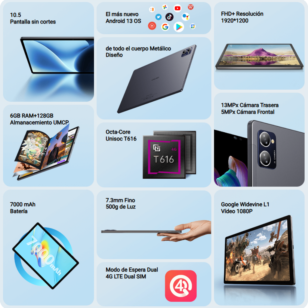 Tablet Chuwi HiPad XPro 10.5" 128GB - 6GB - Gris _ Foto