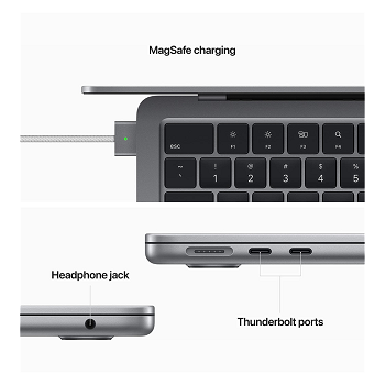 Notebook Apple MacBook Air M2 2022 13.6" - 16GB - 256GB - Gris Espacial _ FotoThumb
