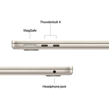 Notebook Apple MacBook Air M4 2025 13.6" - Apple M3 - 16GB - 256GB - Blanco Estelar _ FotoThumb