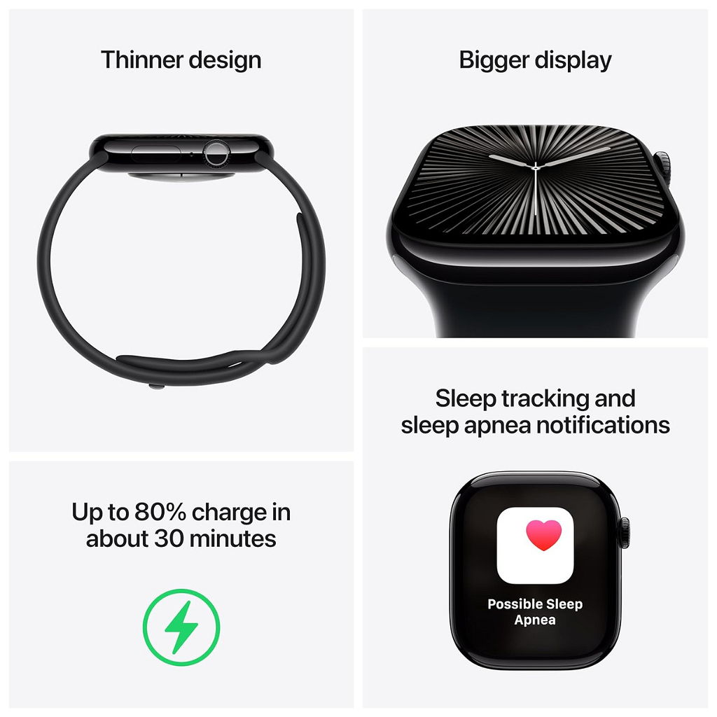 Smartwatch Apple Watch Series 10 42mm - GPS - Aluminio - Oro Rosa - Sport Loop - Ciruela _ Foto