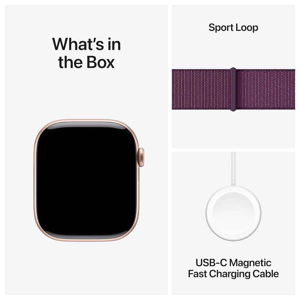 Smartwatch Apple Watch Series 10 42mm - GPS - Aluminio - Oro Rosa - Sport Loop - Ciruela _ Foto