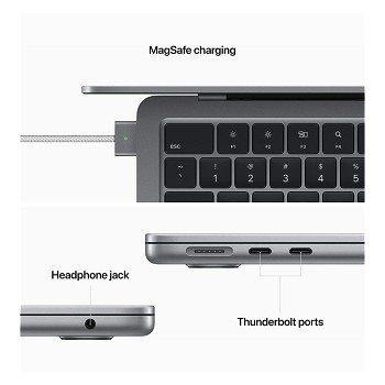 Notebook Apple MacBook Air M2 2022 13.6" - 8GB - 512GB - Gris Espacial _ FotoThumb