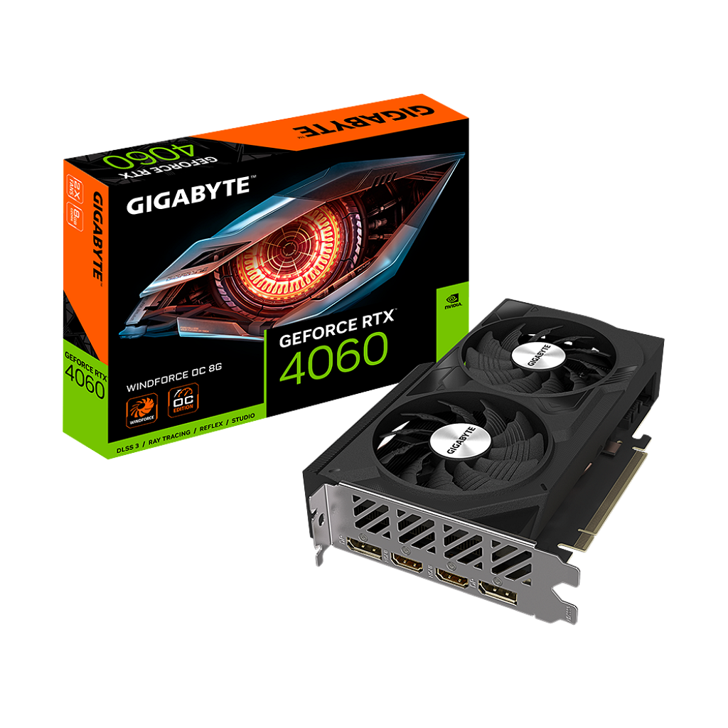 Tarjeta De Video Gigabyte Nvidia GeForce RTX 4060 WINDFORCE OC 8GB _ Foto