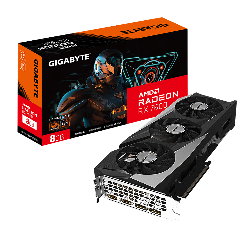 Tarjeta De Video Gigabyte AMD Radeon RX 7600 GAMING OC 8GB _ Foto