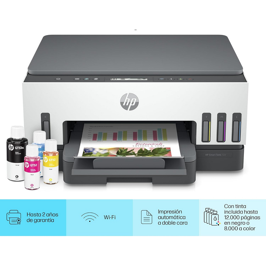 Impresora Multifunción Hp Smart Tank 720 - Sistema Continuo - Dúplex - Wifi _ Foto