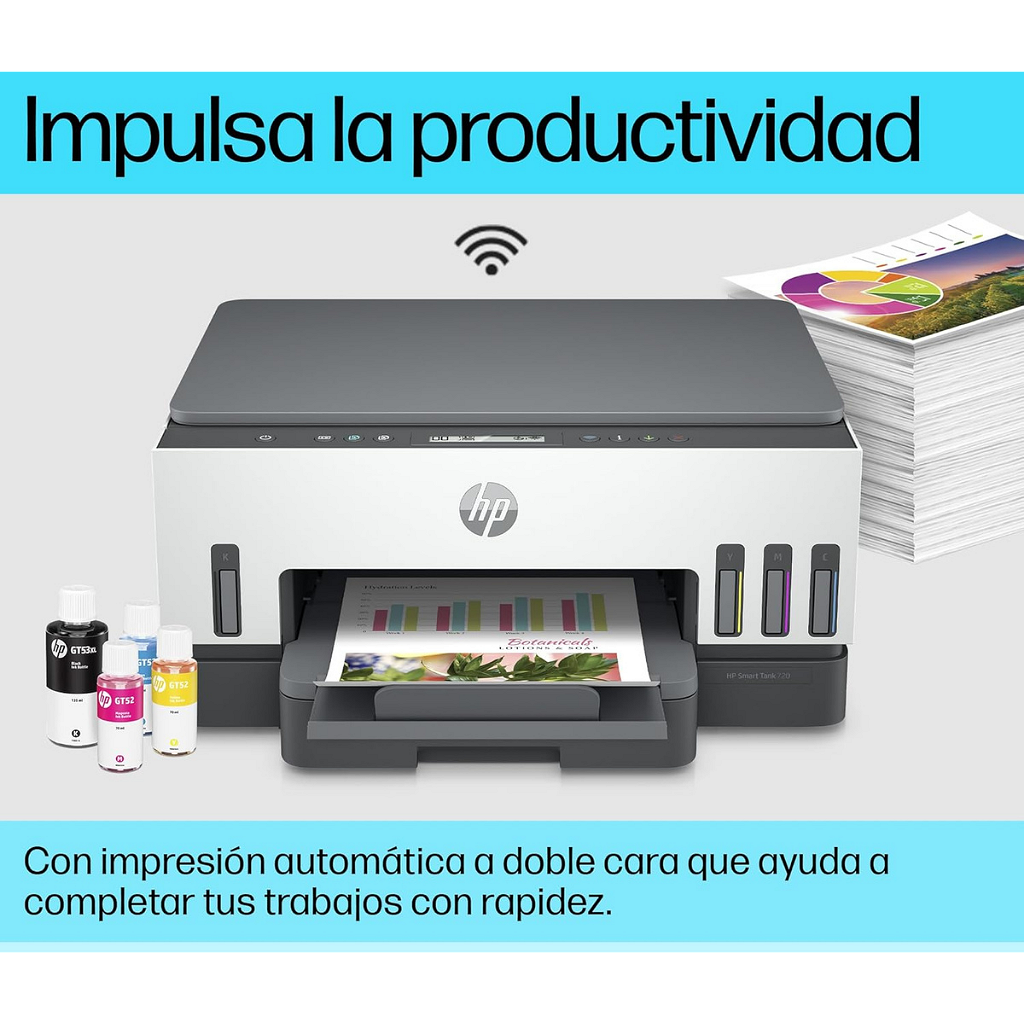 Impresora Multifunción Hp Smart Tank 720 - Sistema Continuo - Dúplex - Wifi _ Foto