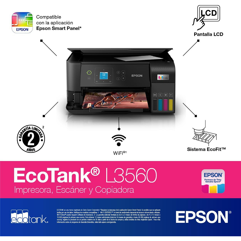Impresora Multifunción Epson L3560 Sistema Continuo - Dúplex - Wifi _ Foto
