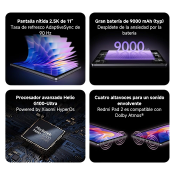 Tablet Xiaomi Redmi Pad 2 11" 128GB - 4GB - Verde Menta _ FotoThumb
