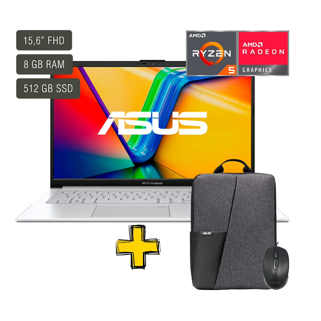 Notebook Asus Vivobook E1504FA 15,6" FHD - R5-7520U - 8Gb - 512Gb - Win11 + REGALOS _ Foto