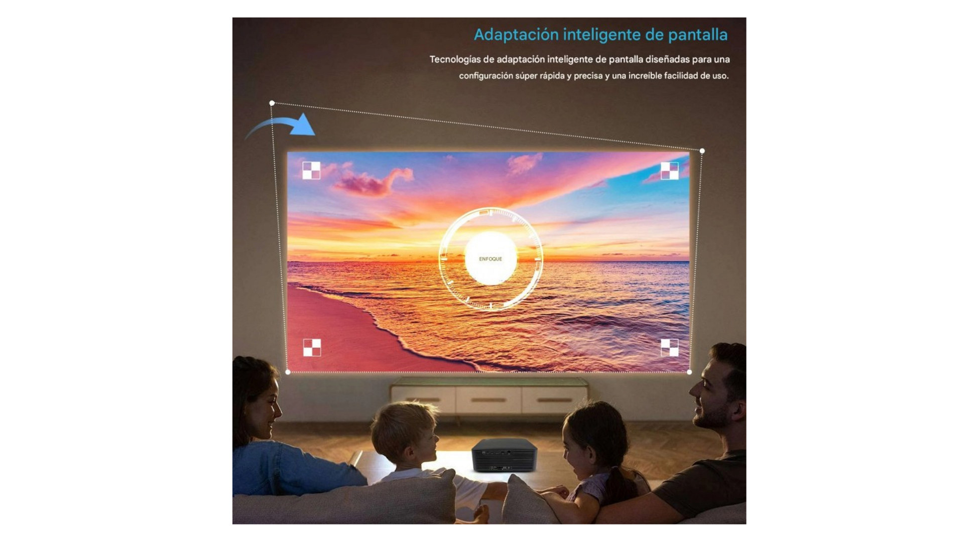 Proyector Smart 300" FHD 4K LED - Ajuste Automático - Profesional - Android Tv _ Foto