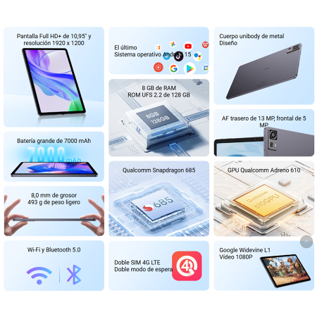 Tablet Chuwi AuPad 11 10.95" 128GB - 8GB - Gris _ FotoThumb