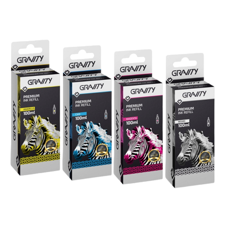 Pack De 4 Botellas De Tinta Gravity Premium Compatibles Canon GI-190 _ FotoThumb