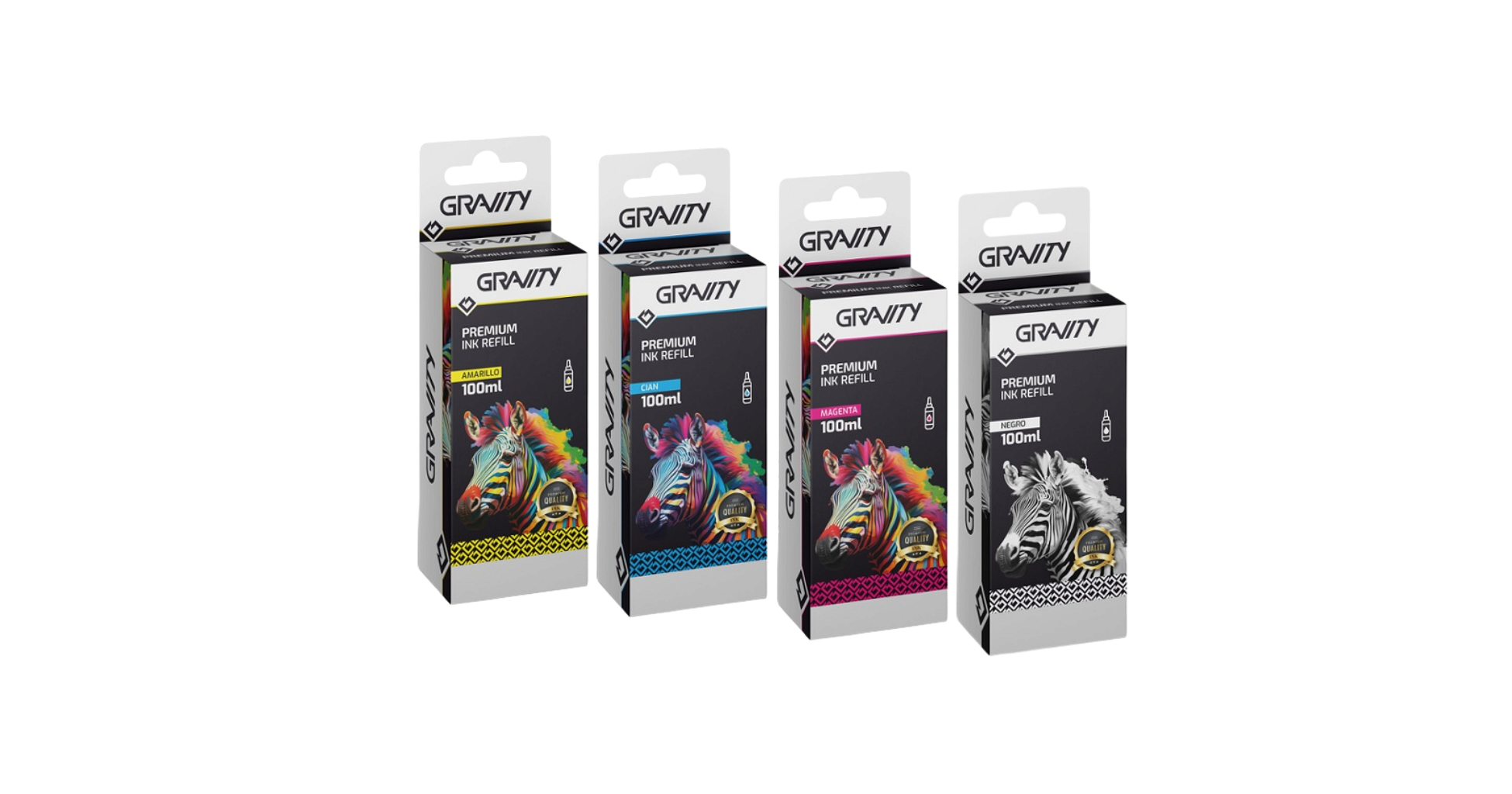 Pack De 4 Botellas De Tinta Gravity Premium Compatibles Epson T504-T544 _ Foto
