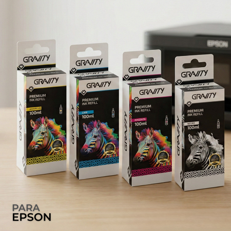 Pack De 4 Botellas De Tinta Gravity Premium Compatibles Epson T504-T544