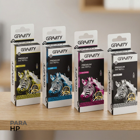 Pack De 4 Botellas De Tinta Gravity Premium Compatibles HP GT51-GT52