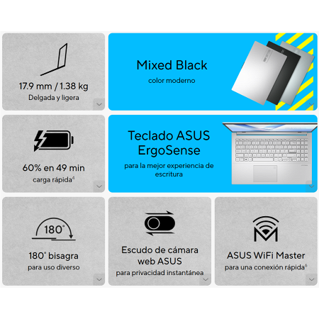 Notebook Asus Vivobook E1404GA 15,6" FHD - I3-N305 - 8Gb - 256Gb - Win11 _ FotoThumb