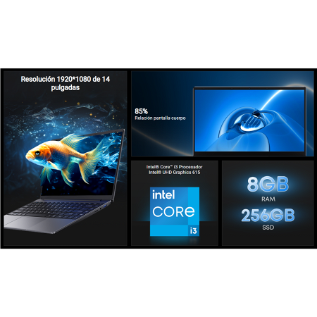 Notebook Chuwi CoreBook I3 14" FHD - I3-10100Y - 8GB - 256GB - Win11  _ FotoThumb