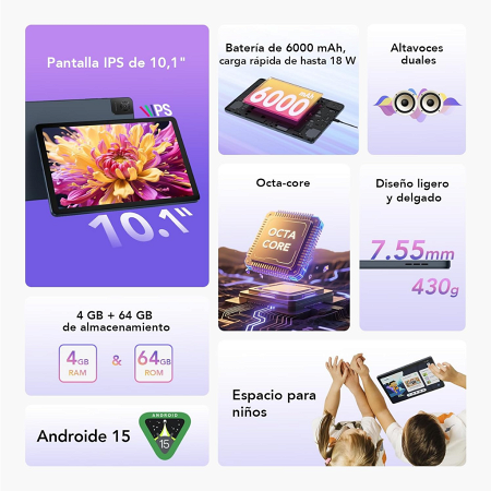 Tablet Tcl TAB 10L GEN4 10.1" 64GB - 4+4GB - Negro _ FotoThumb