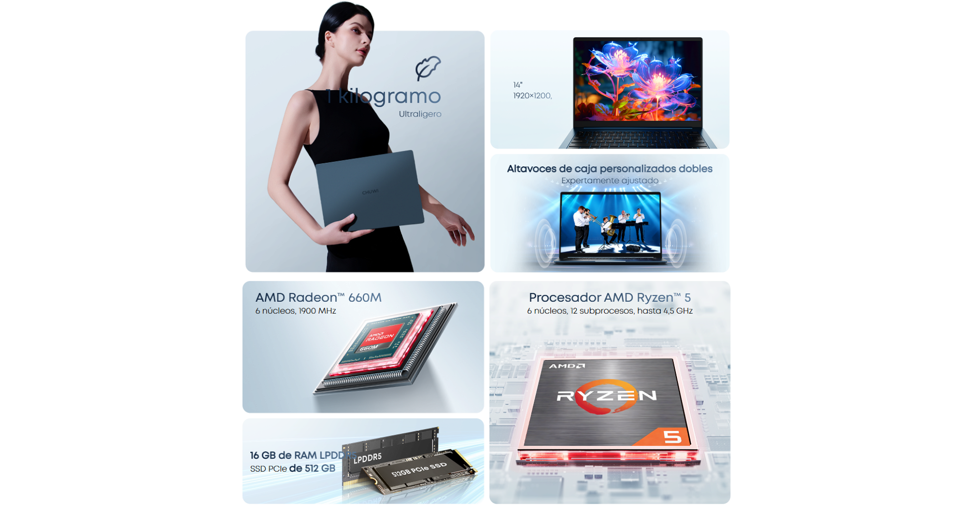 Notebook Chuwi CoreBook X 14" FHD - Ryzen 5 6600H - 16GB - 512GB - Win11 Pro _ Foto