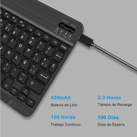 Teclado Inalámbrico Sim Recargable Ideal Tablet - Smart TV - Smartphone - Bluetooth _ FotoThumb