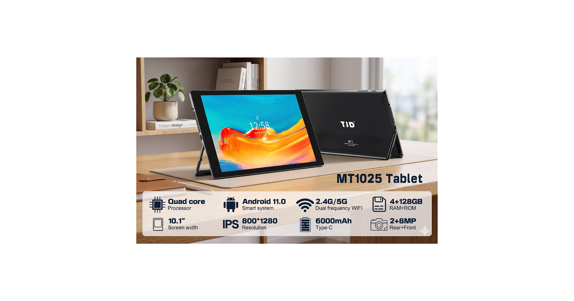 Tablet TJD TAB 10 10.1" 128GB - 4GB - Negro _ Foto