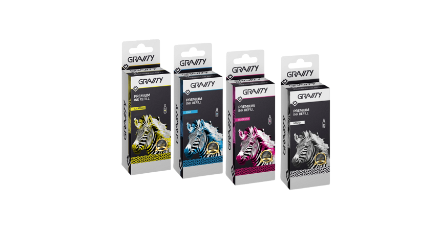 Pack De 4 Botellas De Tinta Gravity Premium Compatibles HP GT51-GT52 _ FotoThumb