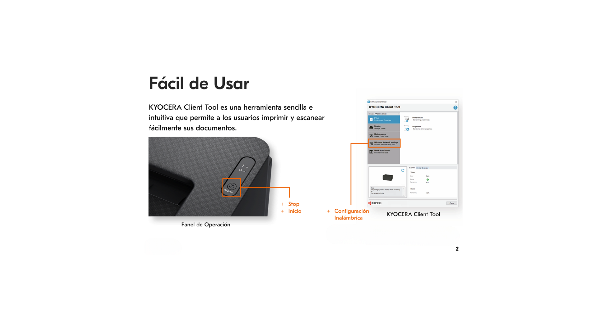 Impresora Láser Monocromática Kyocera Pa2000w - 21 PPM - Wi-Fi - Foto 7