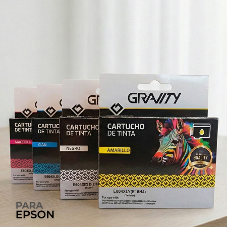 Pack De 4 Cartuchos Gravity T604XL Compatibles Para Epson XP 2200