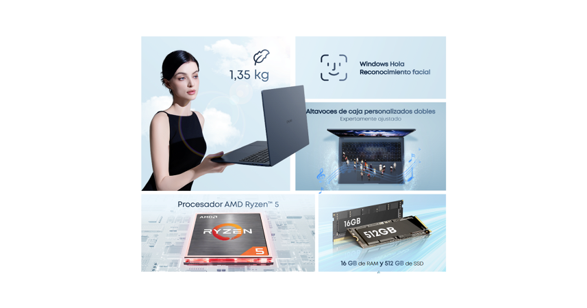 Notebook Chuwi CoreBook Air Plus 16" WUXGA - Ryzen 5 6600H - 16GB - 512GB - Win11 Pro _ FotoThumb