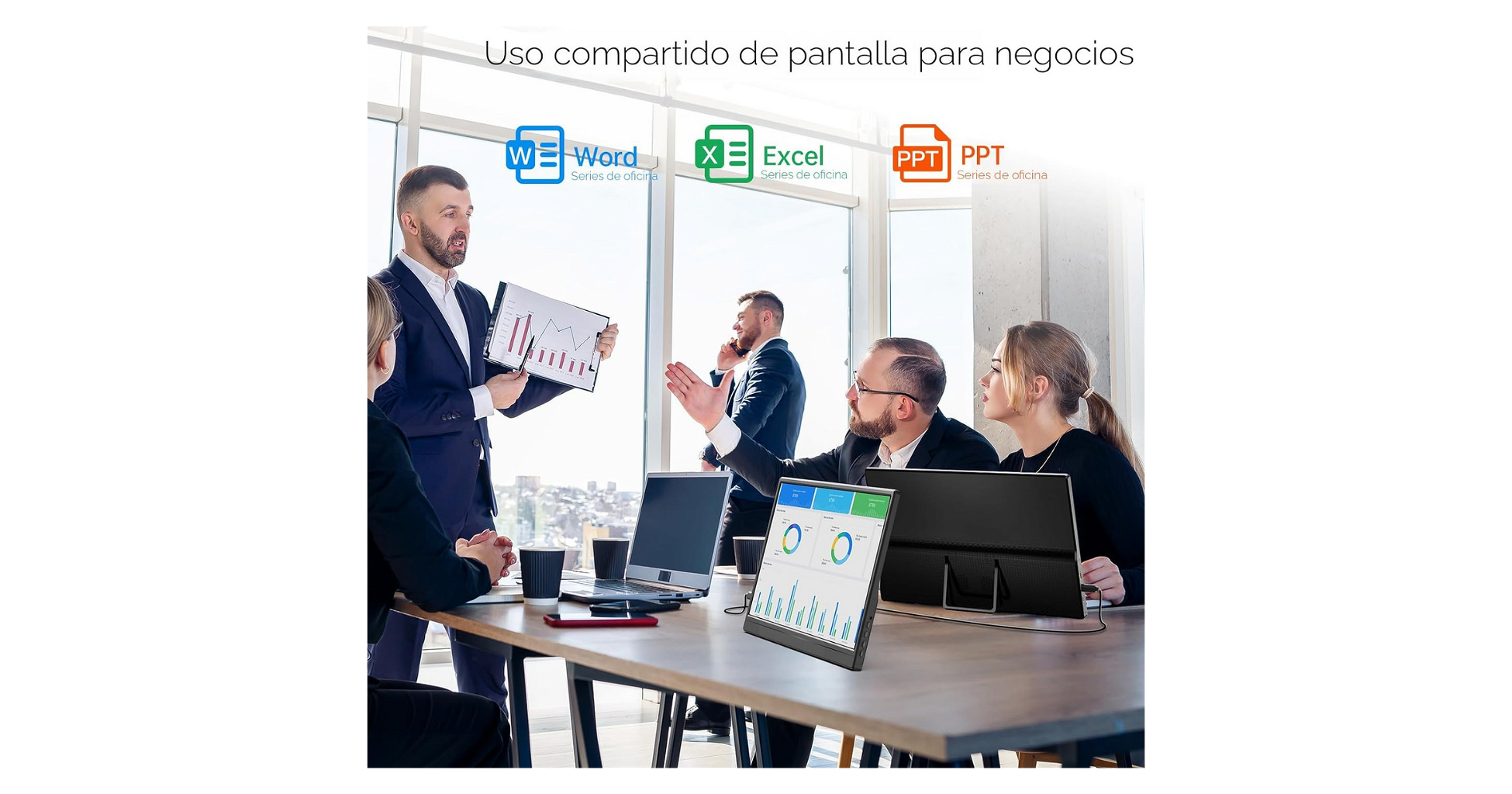 Monitor Portátil Yxk PM1562 15.6" FHD IPS USB-C - HDMI - Negro - Foto 8