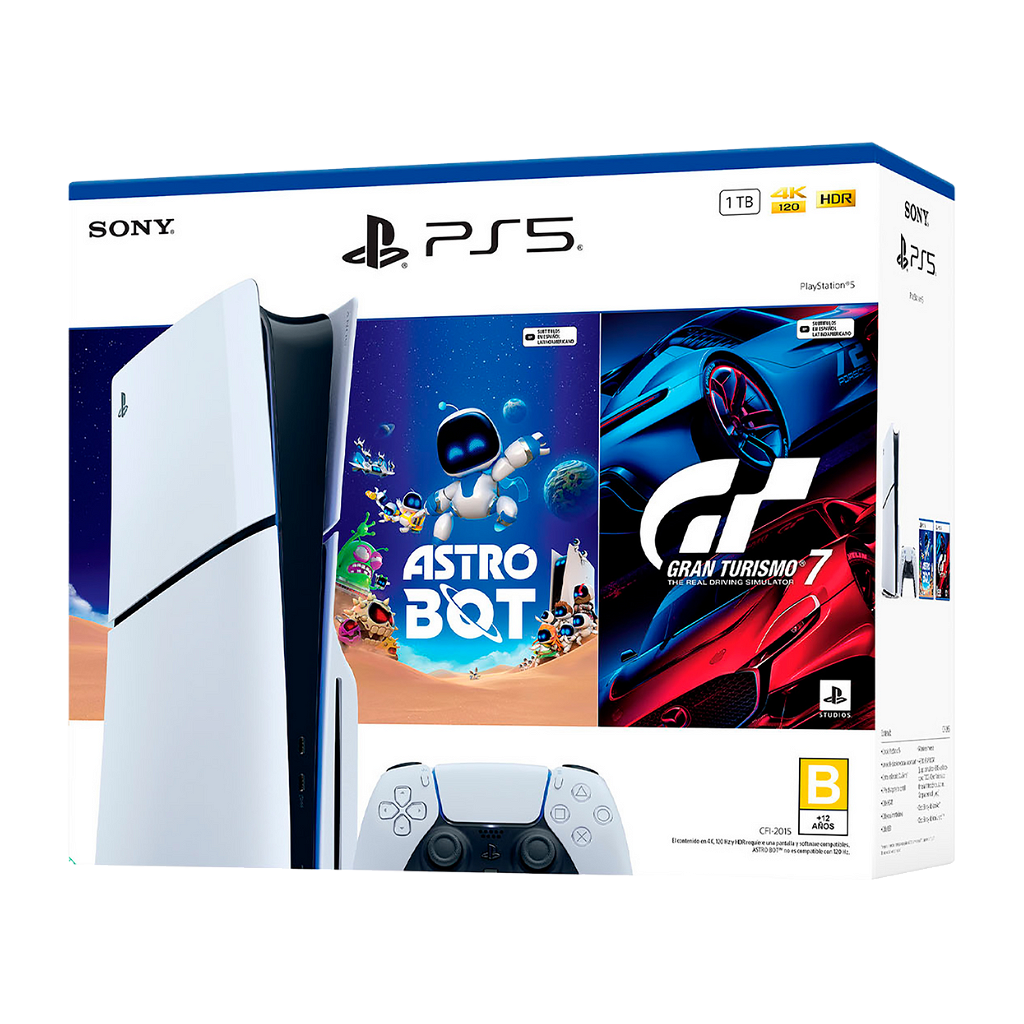 Consola Sony Playstation 5 PS5 Slim Standard Astro Bot + Gran Turismo 7 16Gb - 1TB - Blray - Foto 4