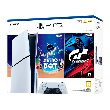 Consola Sony Playstation 5 PS5 Slim Standard Astro Bot + Gran Turismo 7 16Gb - 1TB - Blray
