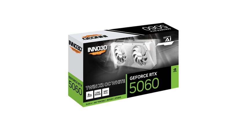 Tarjeta de Video Inno3d NVIDIA GeForce RTX 5060 Twin X2 8GB - Blanca _ FotoThumb
