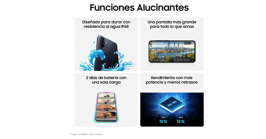 Celular Samsung Galaxy A57 5G 256GB - 8GB - 50MP - Azul Marino _ FotoThumb