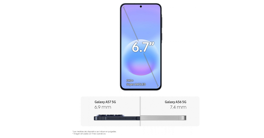 Celular Samsung Galaxy A57 5G 256GB - 8GB - 50MP - Azul Marino _ FotoThumb