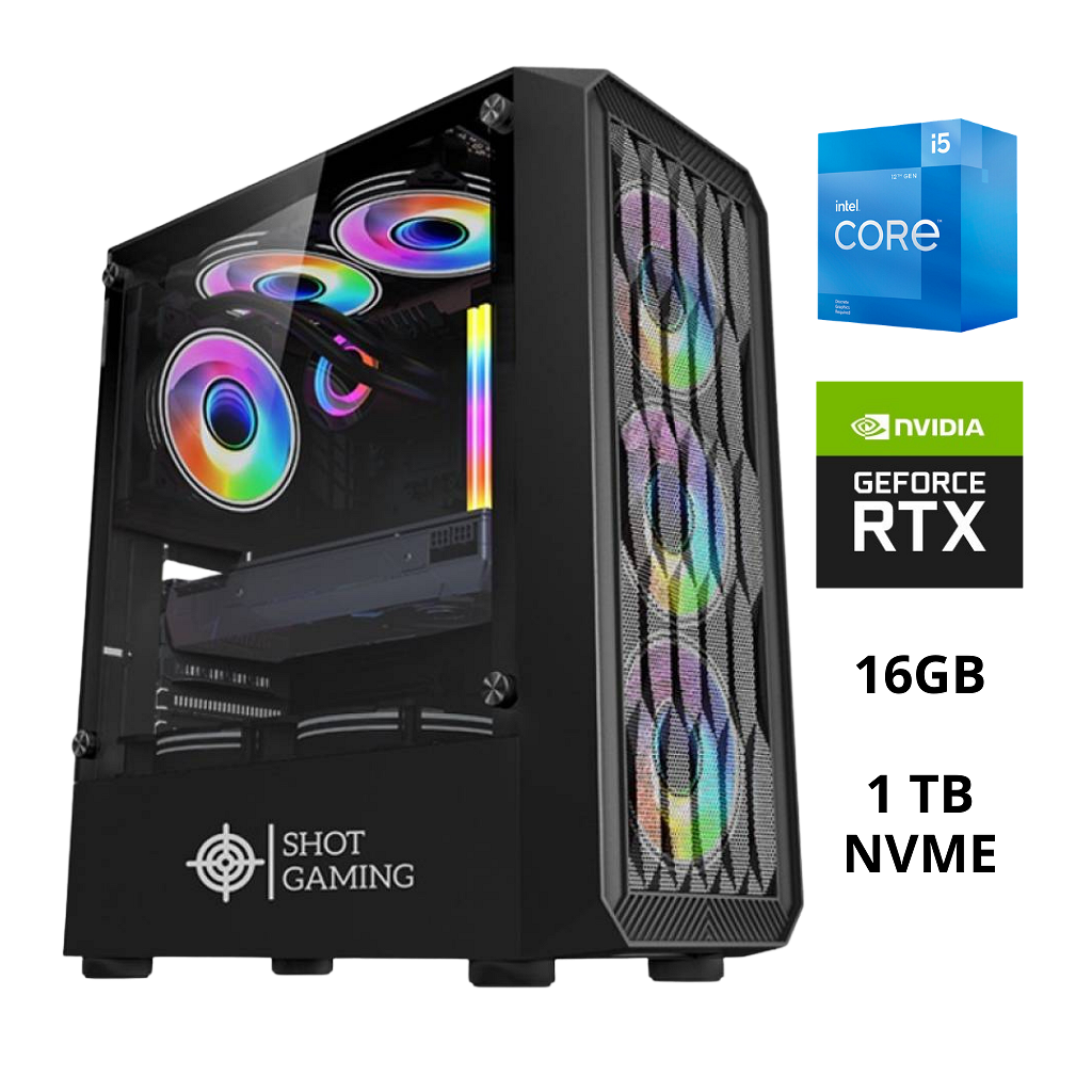 Pc Torre Computadora Gamer Core I5-12400F - 16Gb - 1TB NVME - RTX4060 8GB - 4 Fan ARGB _ Foto