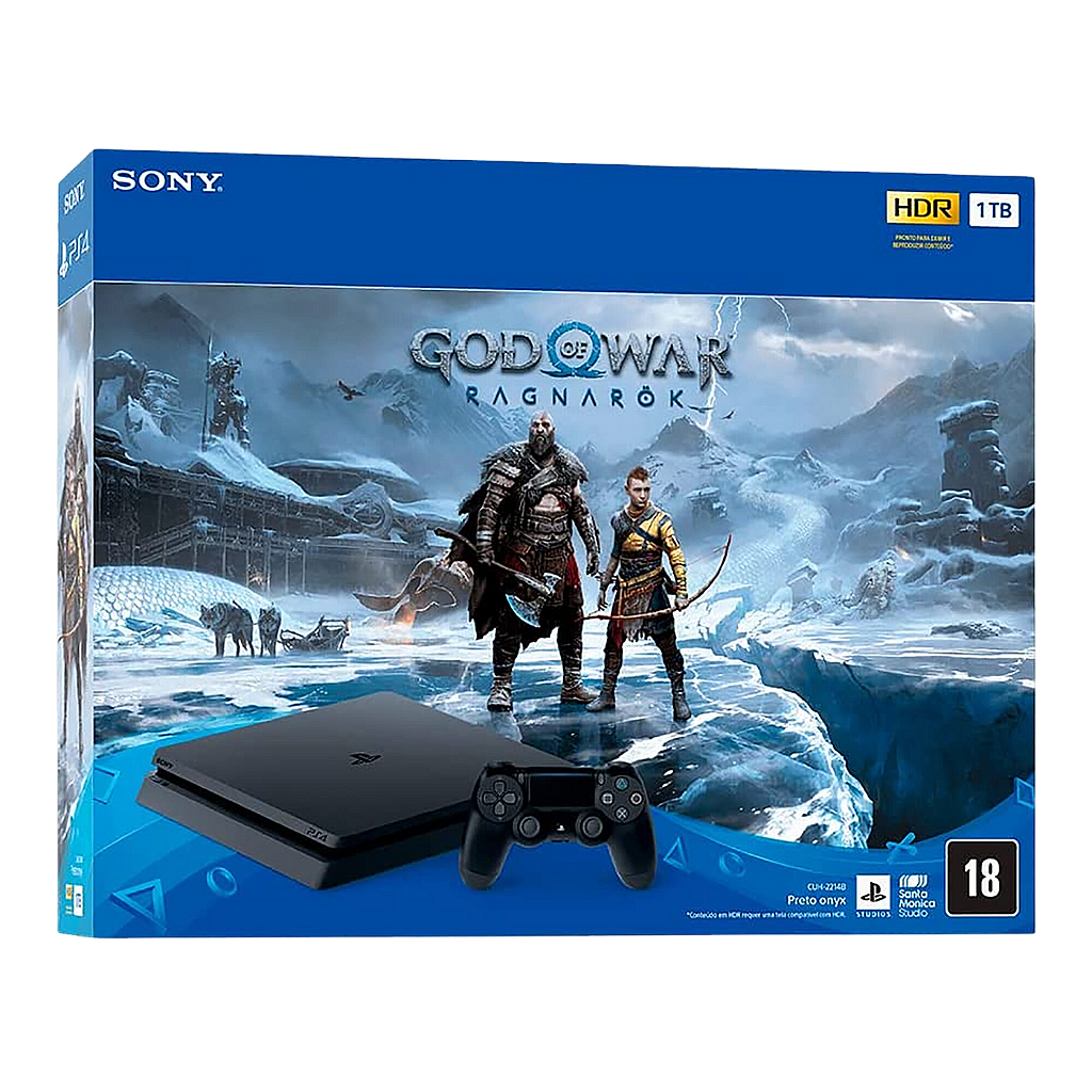 Consola Sony Playsation 4 Ps4 Slim God Of War Ragnark - 8Gb - 1Tb - Bluray - Dvd _ Foto